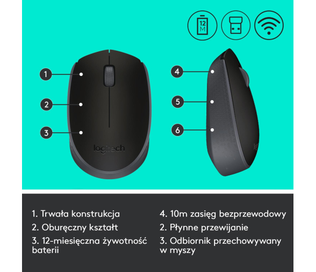 LOGITECH Mysz Logitech M171 wireless czarna - 285732 - zdjęcie 11
